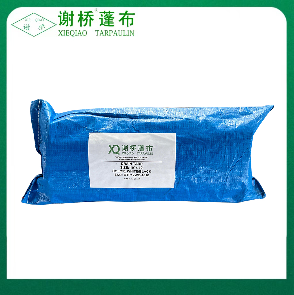 Wit-zwarte PE-afvoer tarp